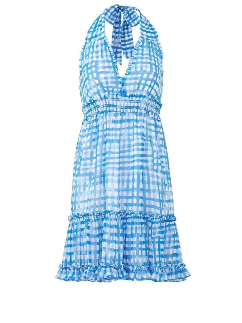 Cailee Halter Dress in Bennet Blue Feelin Beachy